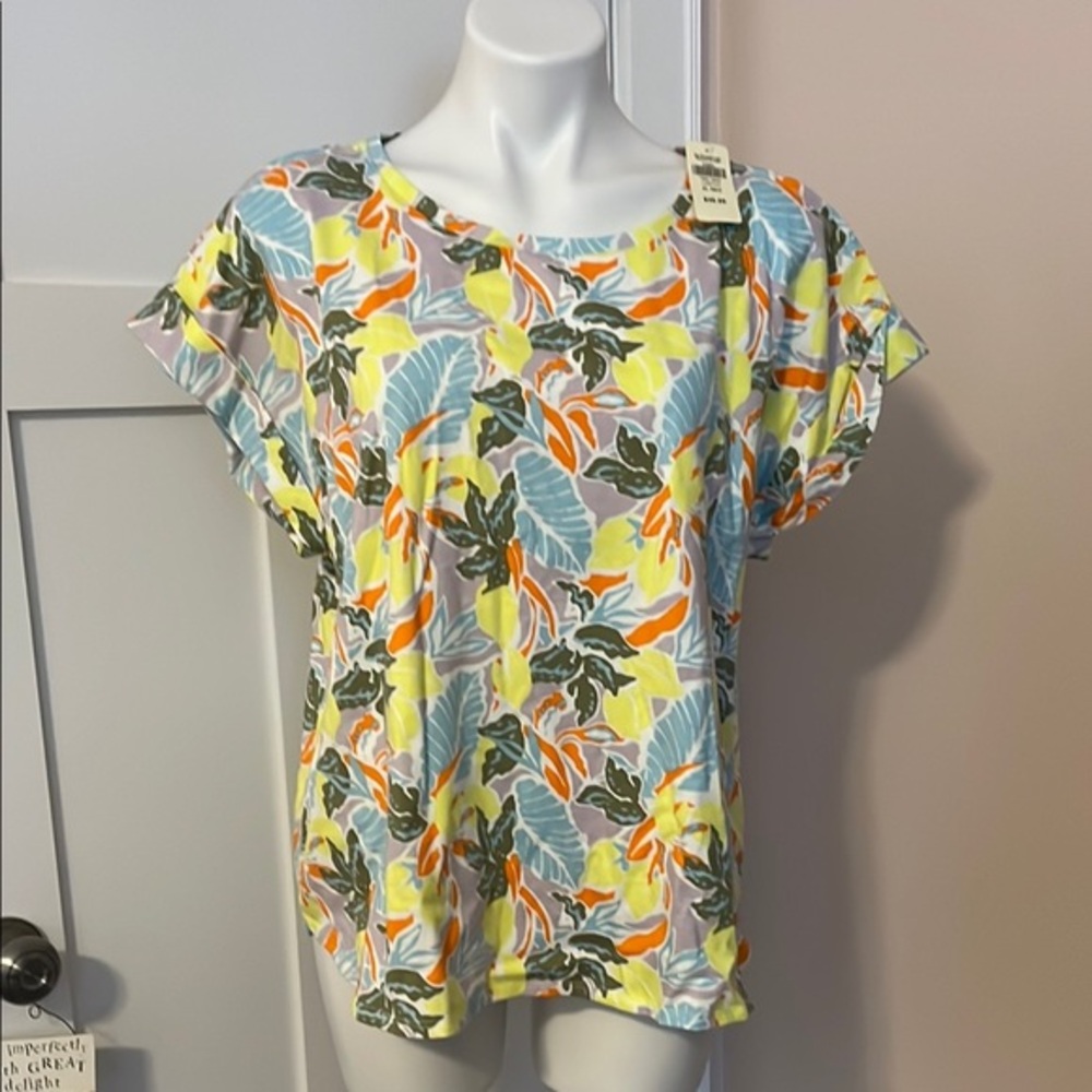 NWT LLBEAN Floral Print Women's Top